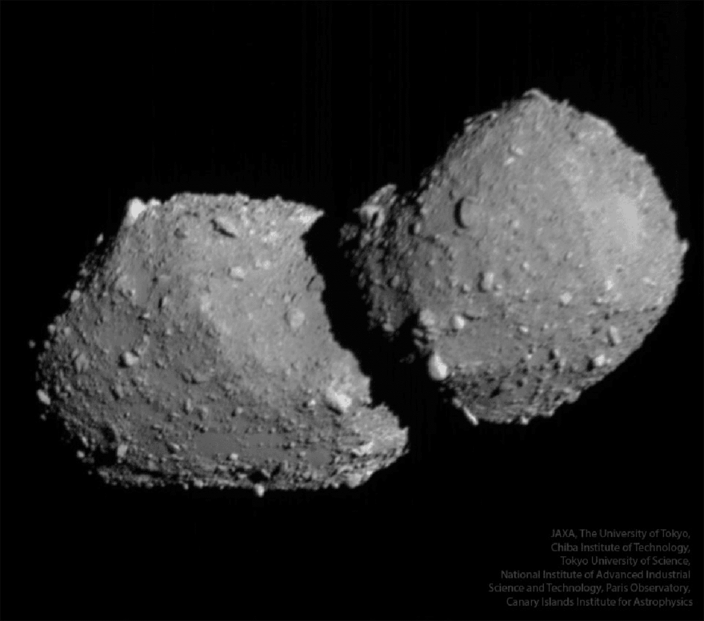 Imagem: JAXA, U. of Tokyo, Chiba Tech, Tokyo U. of Science, AIST, Paris Obs., IAC